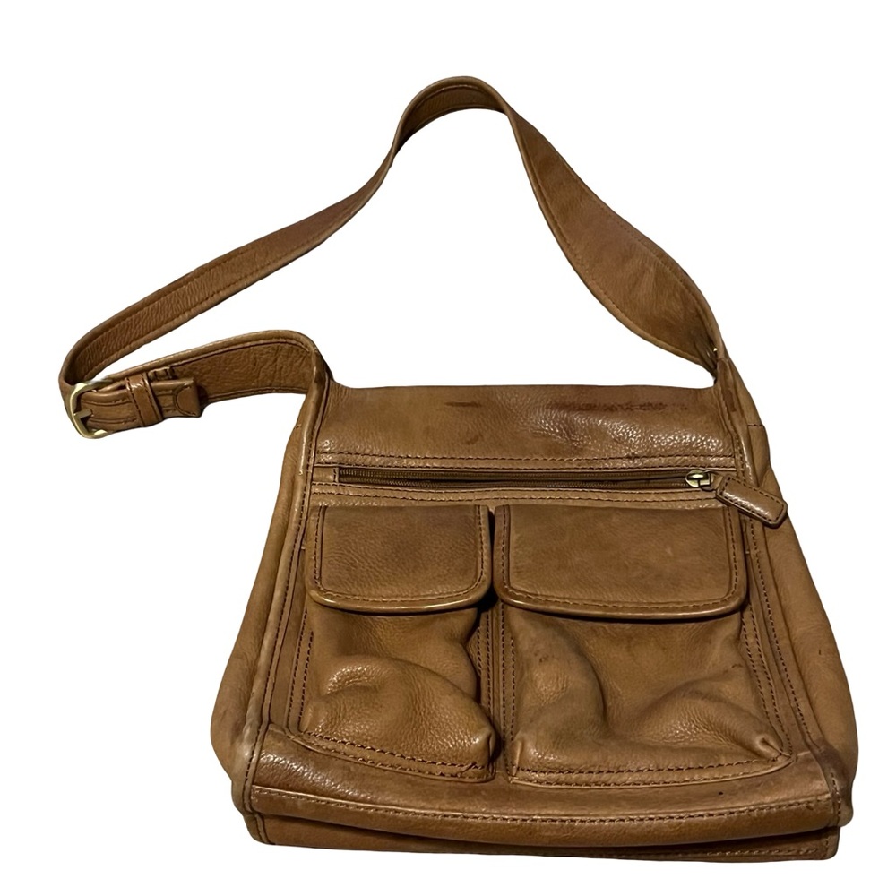 Y2K Vintage Fossil Purse-  Fossil leather crossbody  purse 75082 -Tan y2k purse